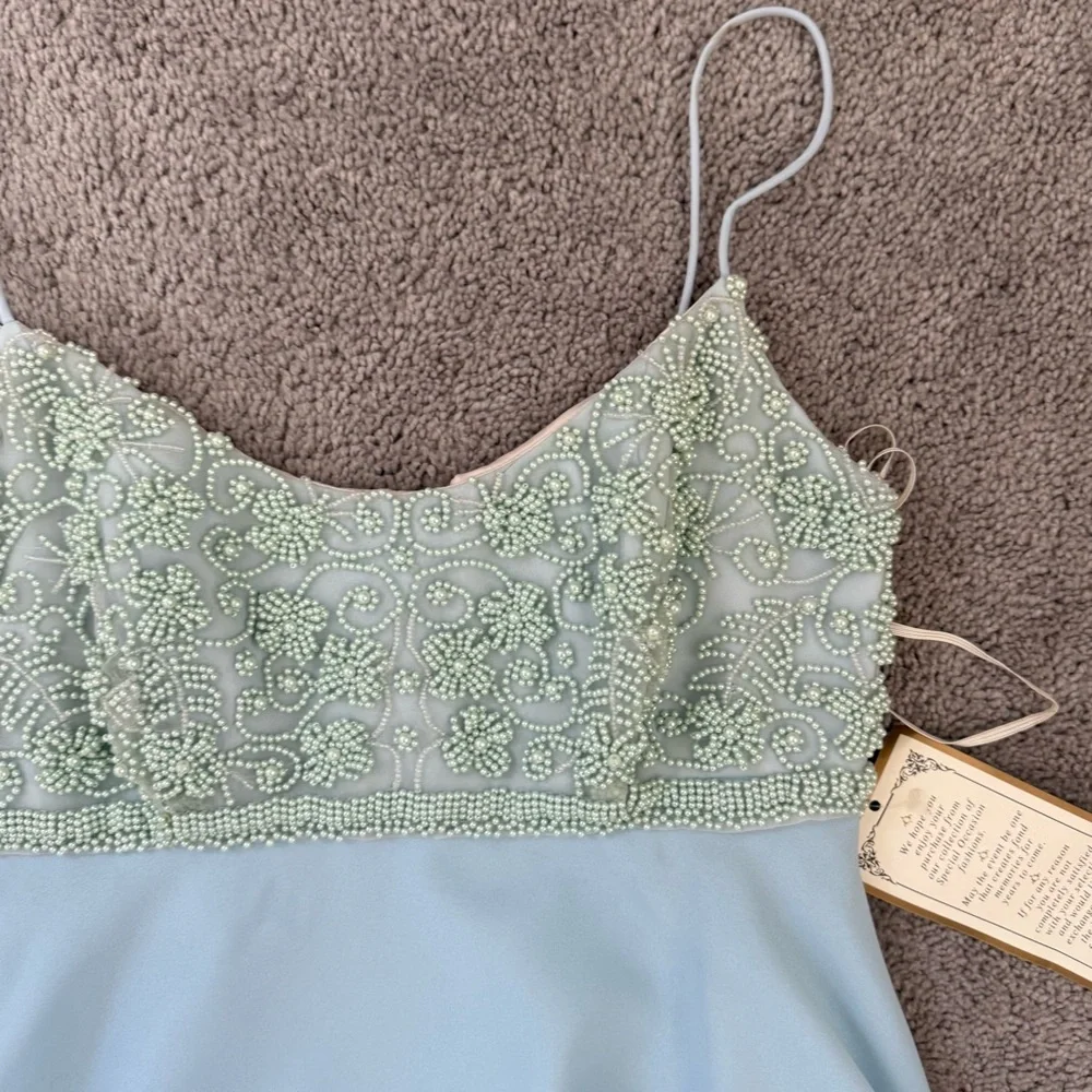 NWT VINTAGE FAVIANA PEARL EMBELLISHED BABYDOLL DRESS 90S Y2K - Picture 7 of 8